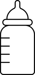 Poster - Black Thin Line Art Of Baby Milk Bottle Icon.