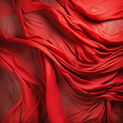 Red draped silk fabric background