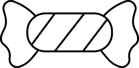 Sticker - Black Linear Style Taffy Icon Or Symbol.