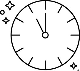 Wall Mural - Clock With Stars Icon In Linear Style.