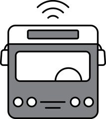 Poster - Grey And White Wifi Bus Icon Or Symbol.