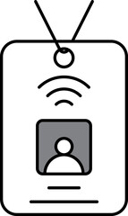 Sticker - Wifi Access Card Flat Icon In Grey And White Color.