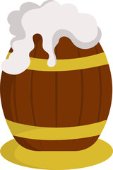 Sticker - Brown Foam Barrel Icon In Flat Style.