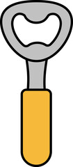 Poster - Flat Opener Icon In Grey And Yellow Color.