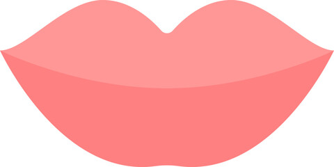 Sticker - Beautiful Human Lips Icon In Red Color.