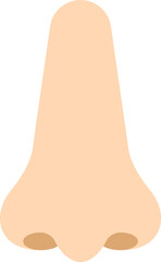 Sticker - Human Nose Icon In Peach Yellow Color.