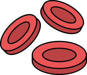 Canvas Print - Red Blood Cells Icon Or Symbol In Flat Style.