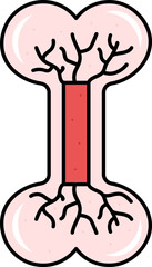 Poster - Red Illustration Of Bone Blood Circulation Icon.