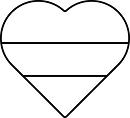 Sticker - Indian Nation Flag Heart Icon In Line Art.