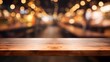 © mattegg - Photo of a wooden table with bokeh lights in the background