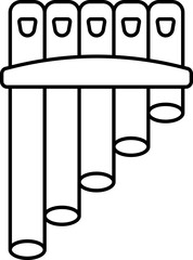 Poster - Pan Flute Icon In Black Line Art.