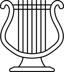 Wall Mural - Lyre Icon In Black Line Art.