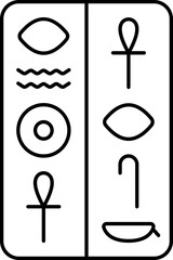 Sticker - Hieroglyph Icon In Black Outline.