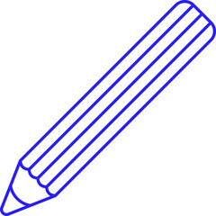 Canvas Print - Pencil Tool Blue Linear Style Icon.