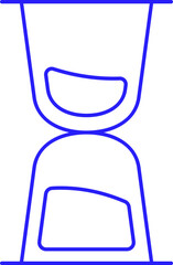 Sticker - Blue Stroke Illustration Of Hourglass Icon.