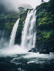 Poster - vertical wallpaper. waterfall.