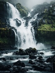 Poster - vertical wallpaper. waterfall.
