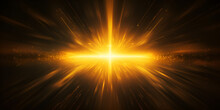 Glowing Golden Light Effect Golden Shine And BrightnessSparkling Light Particles On Dark Background Ai Generative