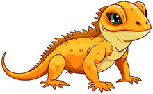 Cartoon Orange Lizard, Generative Ai