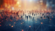 © Chanelle/Peopleimages - AI - View of a crowd with a network of connections. Big data, smart city, wifi concept.