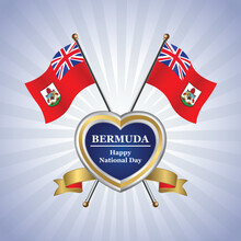 Bermuda Flag Happy National Day With Heart