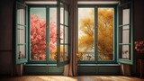 Fototapeta Na ścianę - French Windows in Spring: Hyperrealistic Rendering.