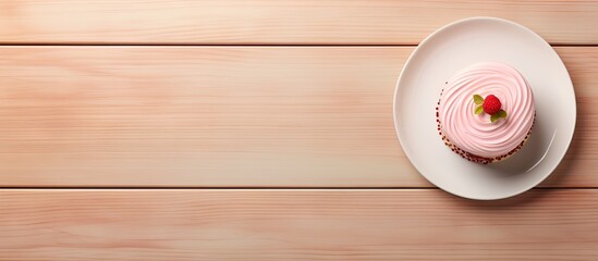 Poster - Ice cream and fondant on a isolated pastel background Copy space