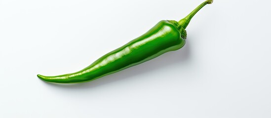 Poster - Fresh green chili pepper on a isolated pastel background Copy space