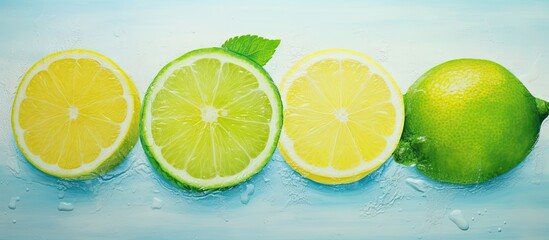 Aufkleber - Chilled mint with citrusy tang isolated pastel background Copy space