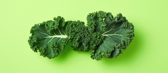 Poster - Kale in green against a isolated pastel background Copy space