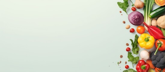 Poster - Vegetables alone on a isolated pastel background Copy space