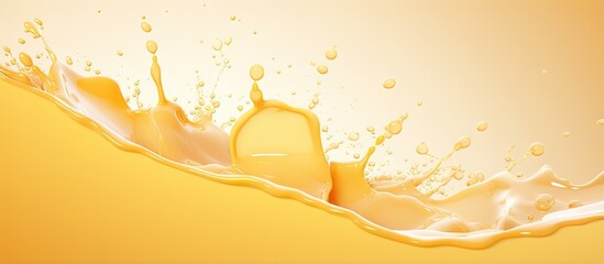 Poster - Honey enhances a milk splash isolated pastel background Copy space
