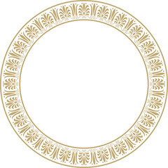 Wall Mural - Vector gold round classical Greek ornament. European ornament. Border, frame, circle, ring Ancient Greece, Roman Empire..