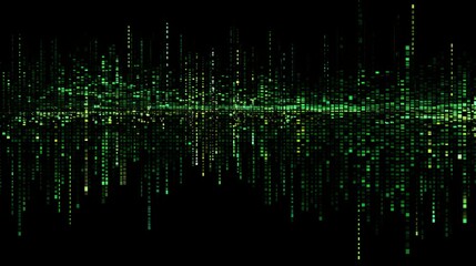 Aufkleber - Green digital binary data on computer screen background. Matrix style