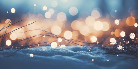 Wall Mural - Winter beautiful glitter bokeh background