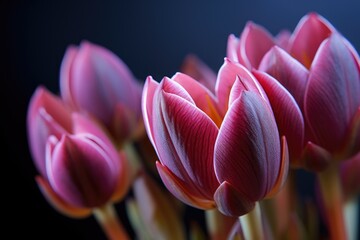 Poster - Pink lilies of the valley close-up.