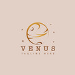 Simple Flat Venus Planet Logo Template