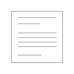 Poster - Text on paper flat monochrome isolated vector object. Sticker with information. Message. Document. Editable black and white line art drawing. Simple outline spot illustration for web graphic design