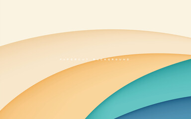 Canvas Print - abstract paper cut shape background with pastel colors