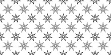 Black White Elven Star Seamless Pattern