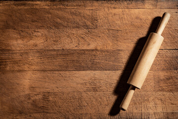 Wall Mural - Rolling pin on wooden board