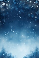 Wall Mural - Blue Christmas background with snowflakes and empty space. Copy space for your text. Merry Xmas, Happy New Year. Vertical festive backdrop. 