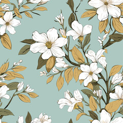 seamless colorful vintage flowers pattern. seamless pattern of vintage flowers in colorful style. ad