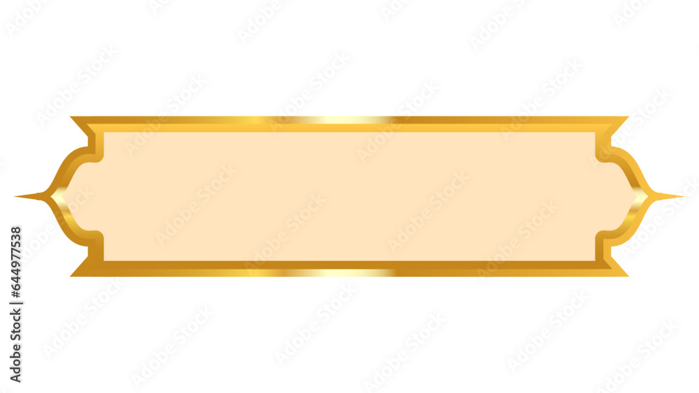 luxury golden arabic islamic text box title frame border set with ...