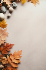 Wall Mural - Autumn simple background with a fallen colorful leaves. AI generated