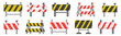 © top dog - Construction and road barrier collection in a flat design. Road barrier and street fence. Road repair barriers collection. Under construction fence set