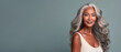 © Denis - Banner with beautiful mature black woman with smooth healthy face skin and gray hair