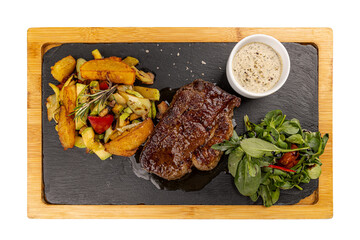 Canvas Print - Flat lay of grilled steak