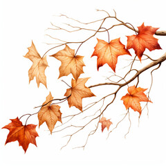 Wall Mural - Illustration of a colorful array of autumn leaves, a vibrant tapestry of nature's farewell to summer