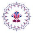 © Richard Laschon - Watercolor Hungarian embroidery symbol over white background